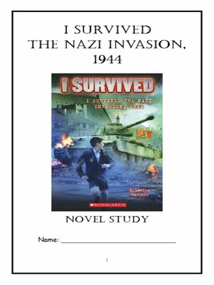 cover image of I Survived the Nazi Invasion, 1944 (Lauren Tarshis) Novel Study / Comprehension Journal